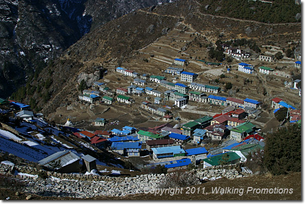 Everest Base Camp Trek, View of Namche Bazaar, Nepal